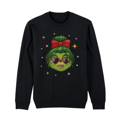 Weihnachtspullover - Coole Miss Grinch (Gesicht-Damen)