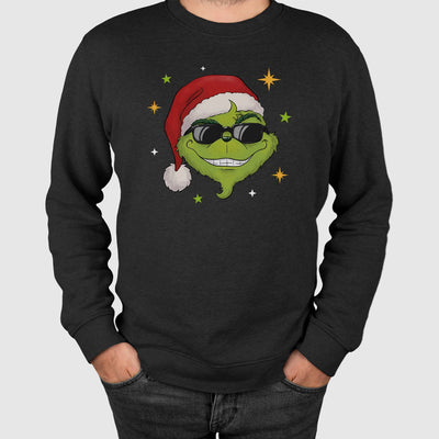 Weihnachtspullover - Cooler Grinch (Gesicht-Herren)