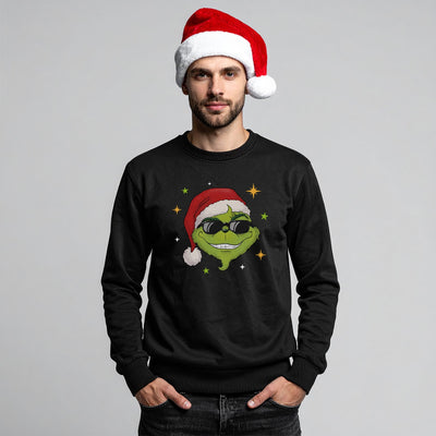 Weihnachtspullover - Cooler Grinch (Gesicht-Herren)