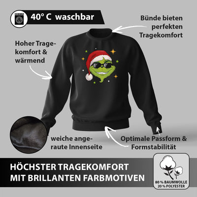 Weihnachtspullover - Cooler Grinch (Gesicht-Herren)