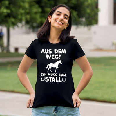 T-Shirt Damen - Aus dem Weg! Ich muss zum Stall