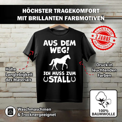 T-Shirt Damen - Aus dem Weg! Ich muss zum Stall