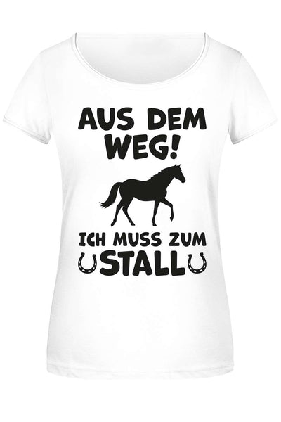 T-Shirt Damen - Aus dem Weg! Ich muss zum Stall