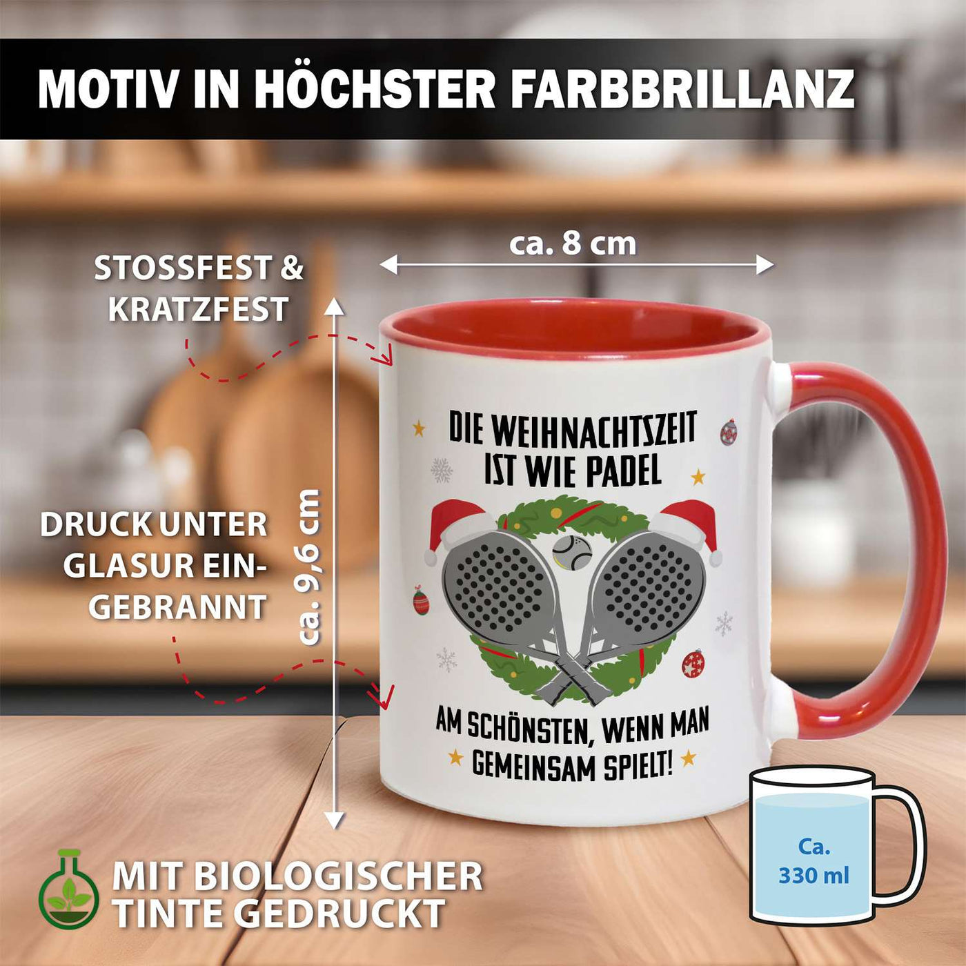 Tasse - Die Weihnachtszeit ist wie Padel, am schönsten, wenn man gemeinsam spielt!