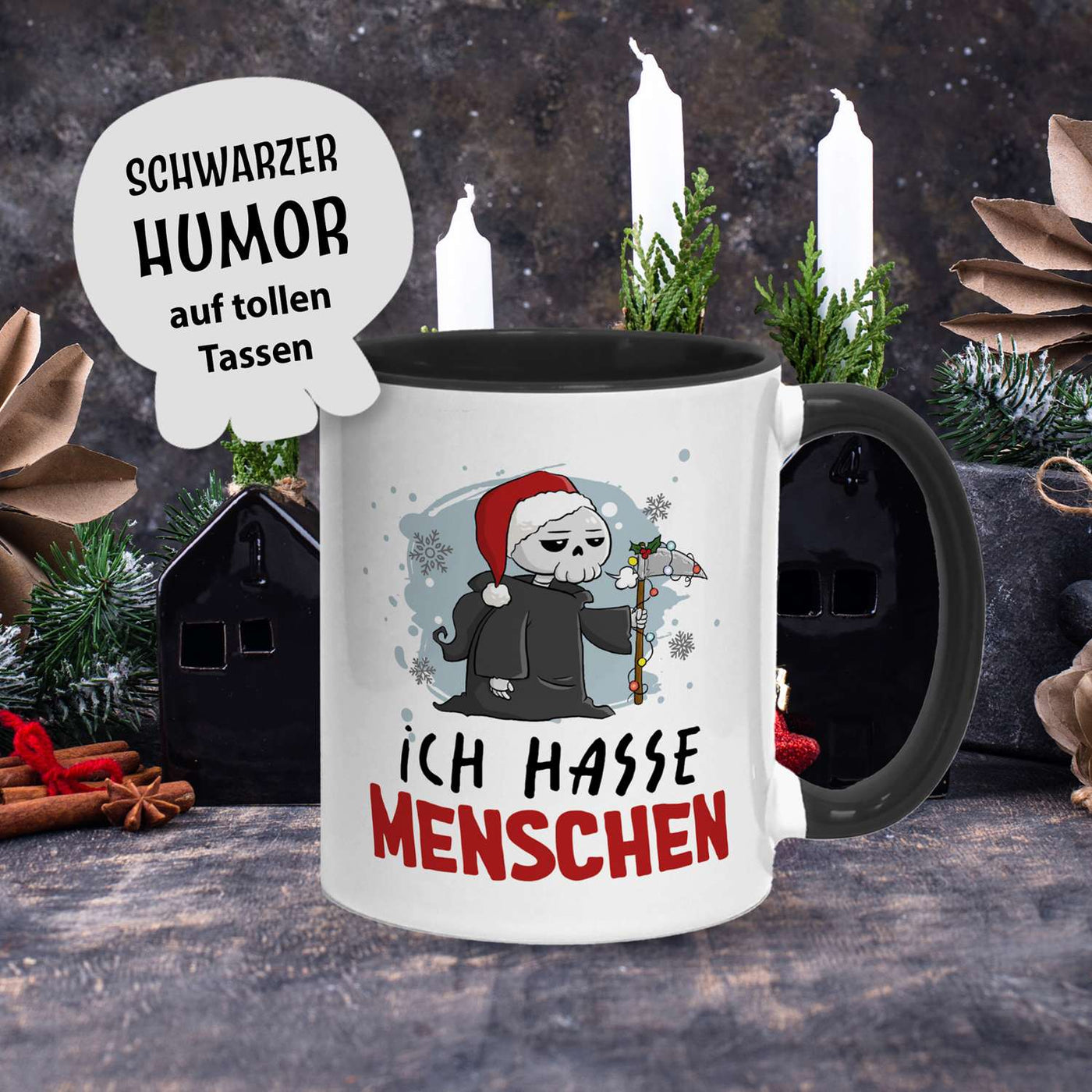 Sensebald Tasse - Ich hasse Menschen (Weihnachten)