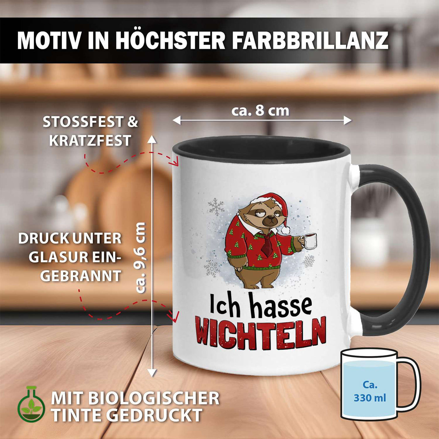 Tasse - Ich hasse Wichteln - Ratzfatz das Faultier