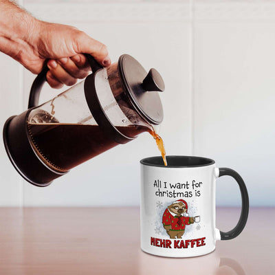 Tasse - All I want for Christmas is mehr Kaffee - Ratzfatz das Faultier