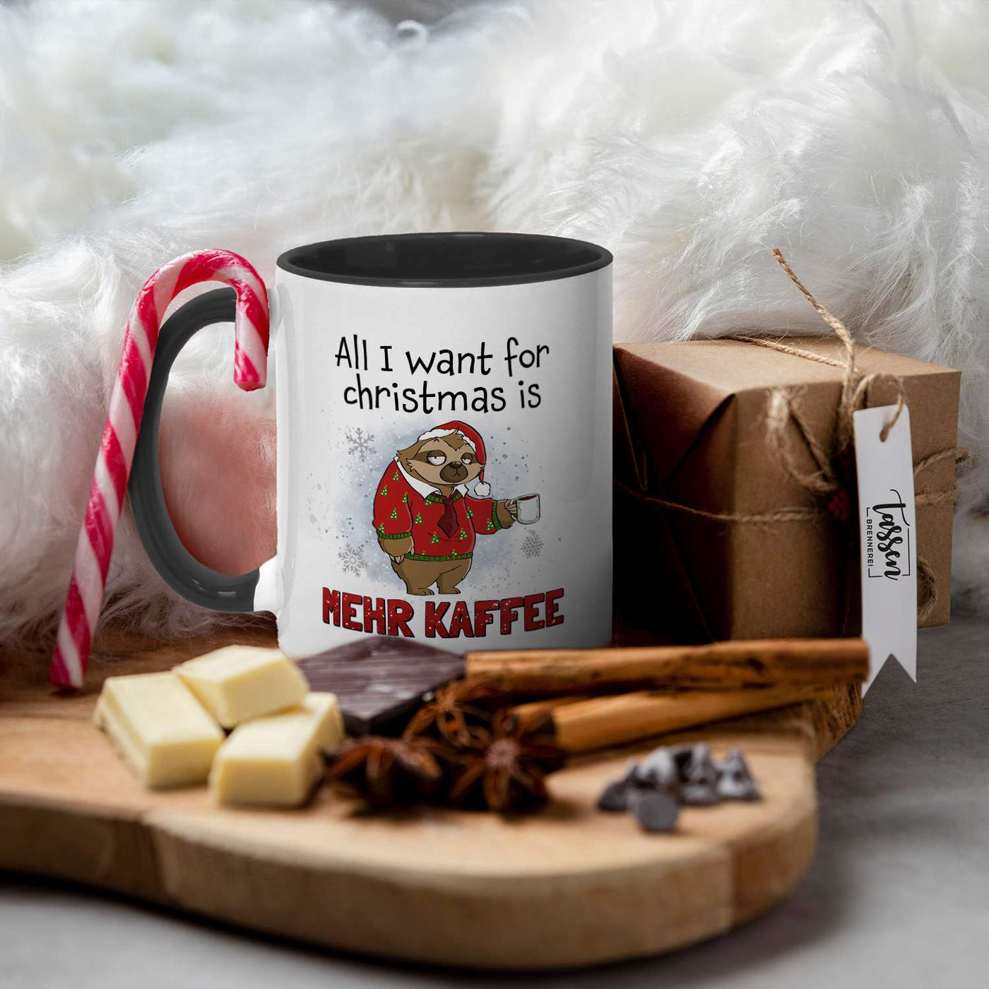 Tasse - All I want for Christmas is mehr Kaffee - Ratzfatz das Faultier