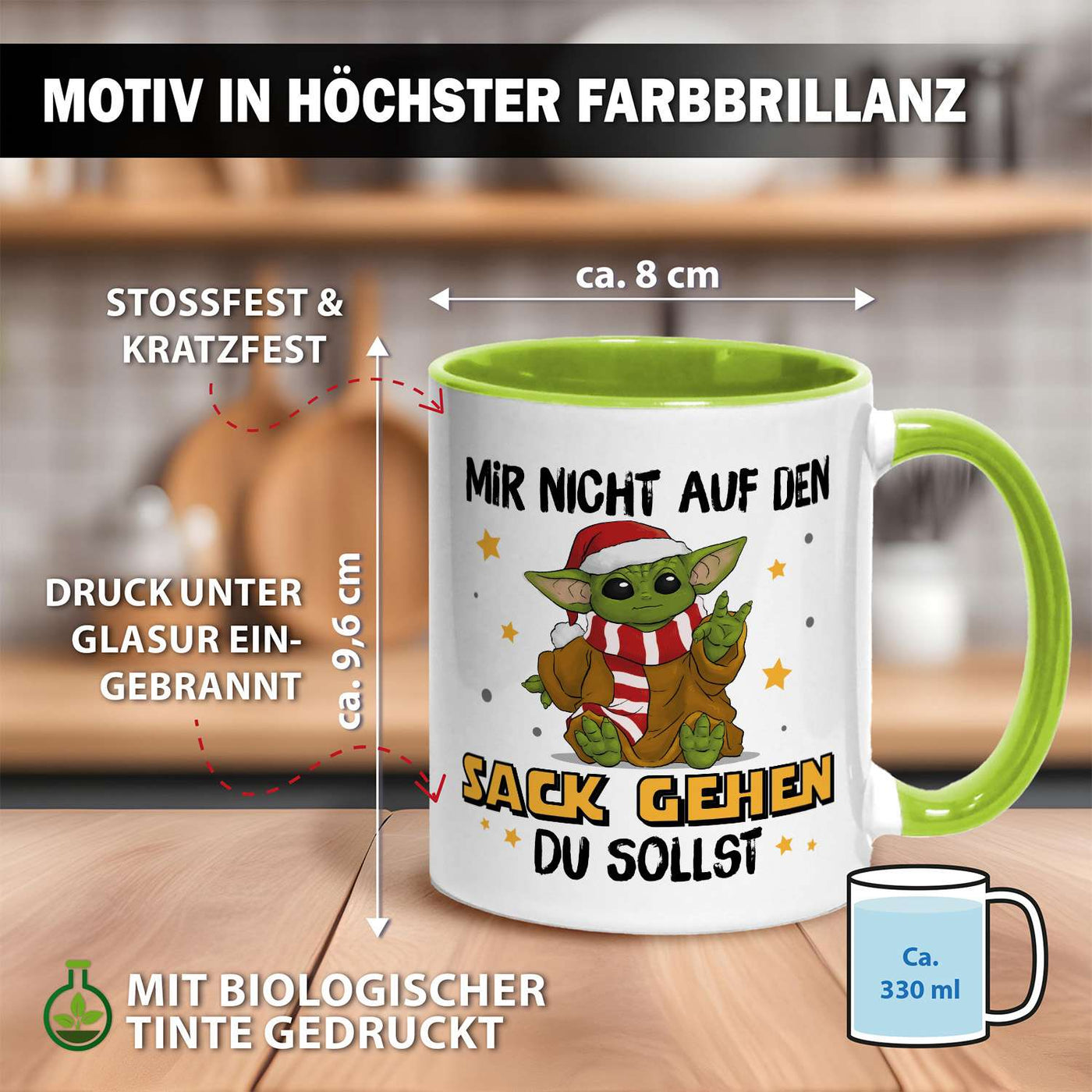 Tasse - Baby Yoda - Mir nicht auf den Sack gehen du sollst (Weihnachten)