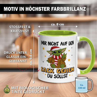 Tasse - Baby Yoda - Mir nicht auf den Sack gehen du sollst (Weihnachten)