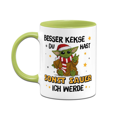 Tasse - Baby Yoda - Besser Kekse Du hast sonst sauer ich werde (Weihnachten)