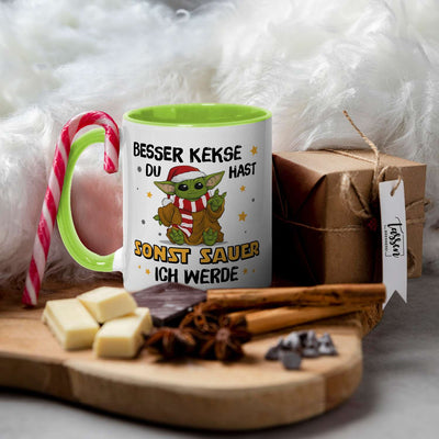 Tasse - Baby Yoda - Besser Kekse Du hast sonst sauer ich werde (Weihnachten)