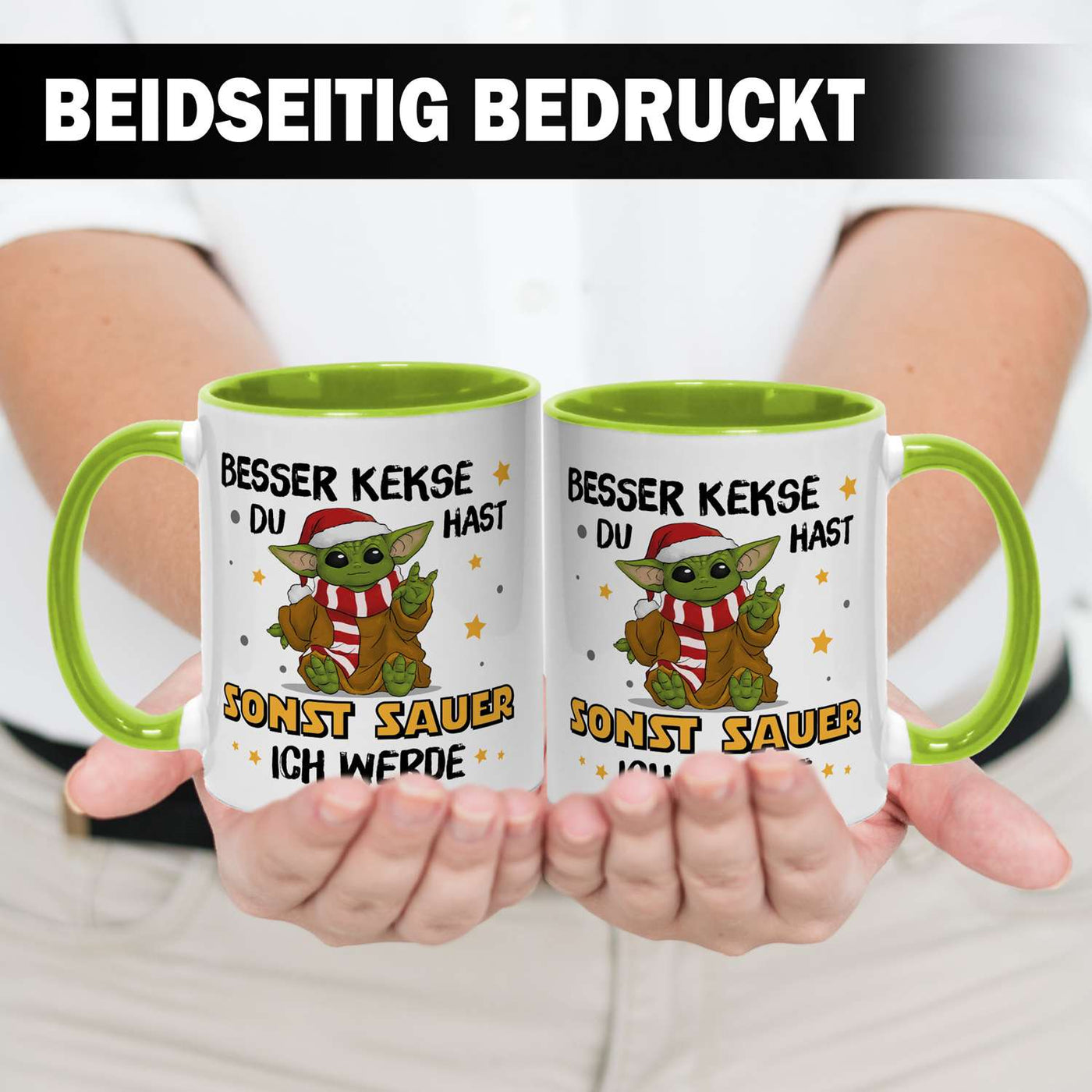 Tasse - Baby Yoda - Besser Kekse Du hast sonst sauer ich werde (Weihnachten)