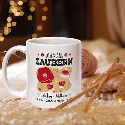 Tasse - Ich kann zaubern. Ich kann Wolle in warme Sachen verwandeln. (Weihnachten)