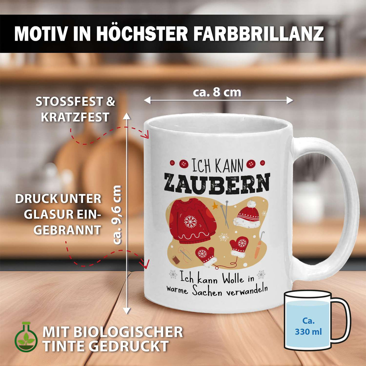 Tasse - Ich kann zaubern. Ich kann Wolle in warme Sachen verwandeln. (Weihnachten)