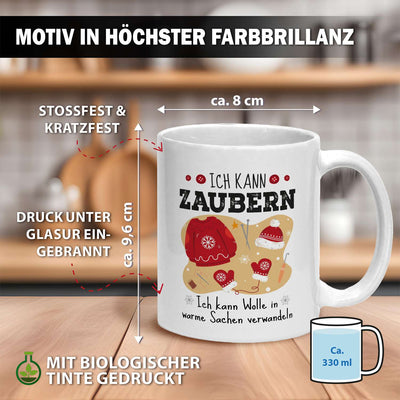 Tasse - Ich kann zaubern. Ich kann Wolle in warme Sachen verwandeln. (Weihnachten)