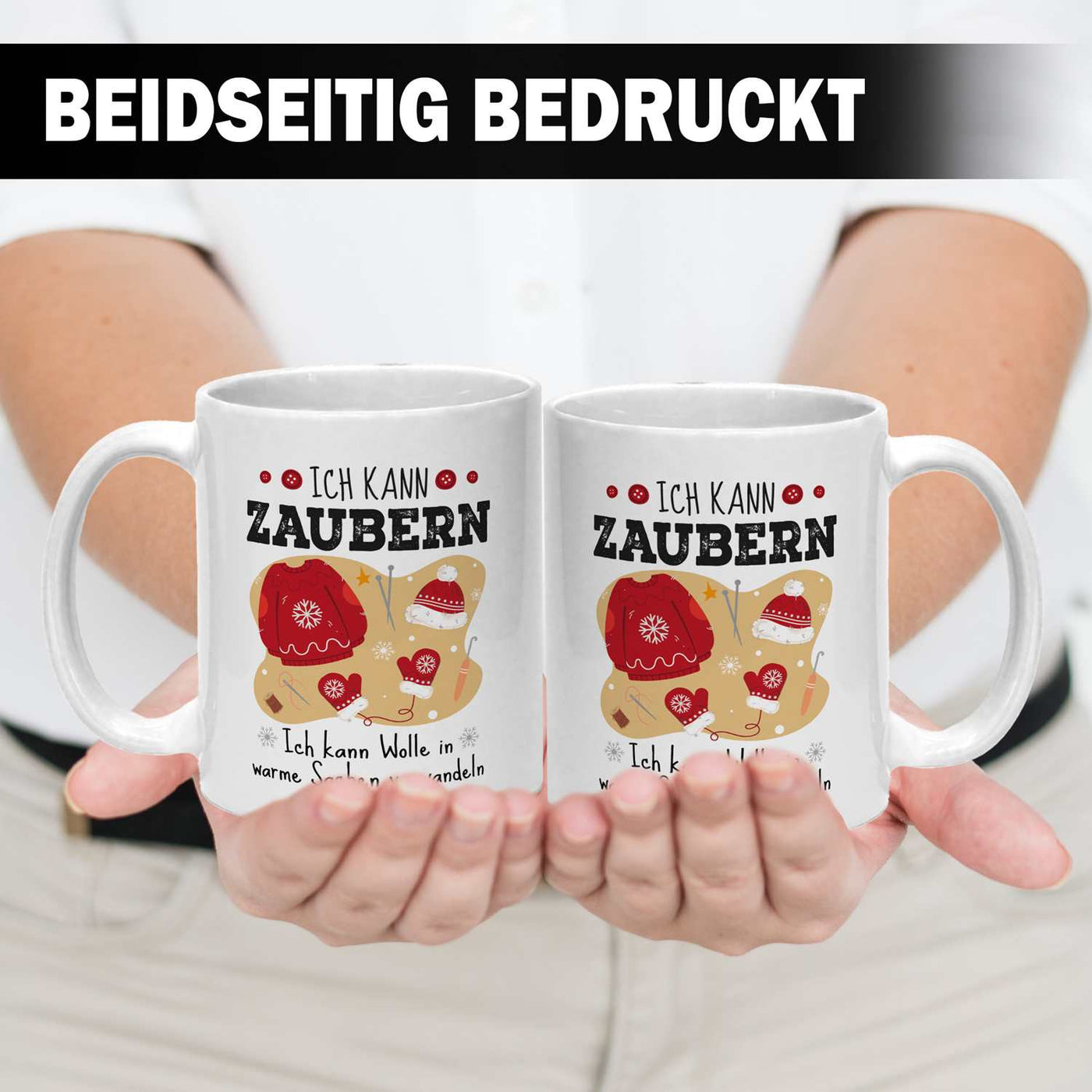 Tasse - Ich kann zaubern. Ich kann Wolle in warme Sachen verwandeln. (Weihnachten)