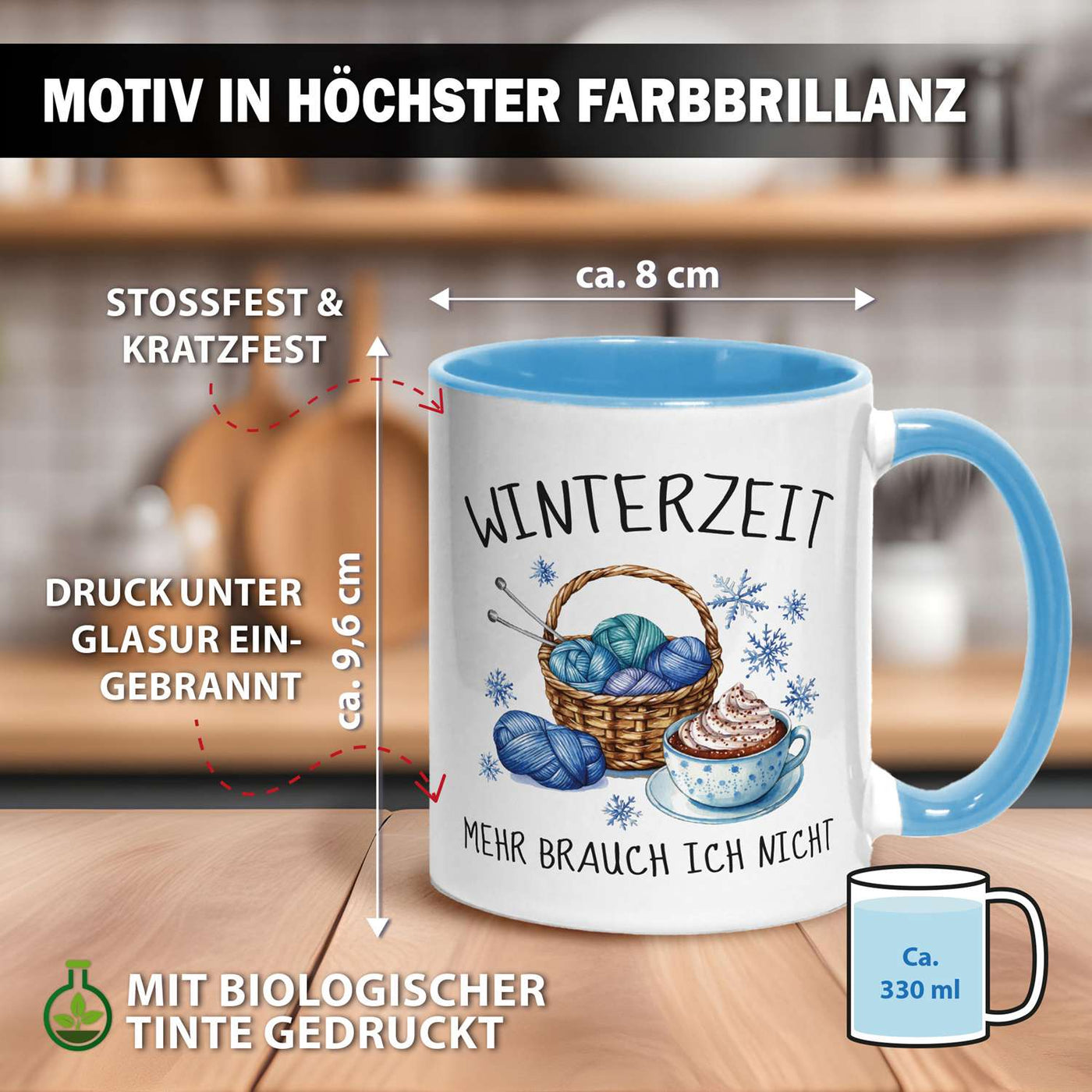 Tasse - Winterzeit! Mehr brauch ich nicht (stricken)