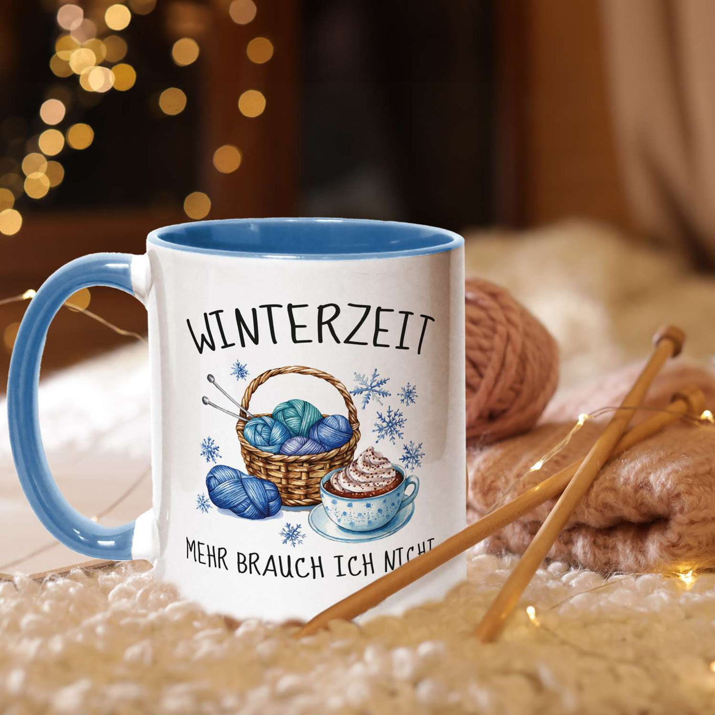 Tasse - Winterzeit! Mehr brauch ich nicht (stricken)