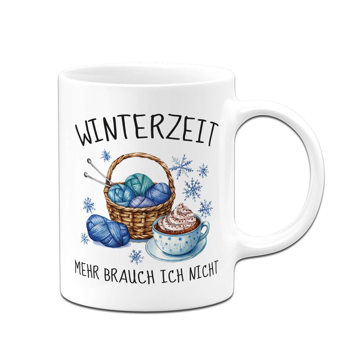 Tasse - Winterzeit! Mehr brauch ich nicht (stricken)