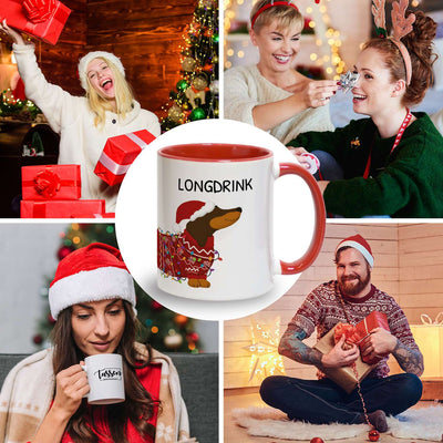 Tasse - Longdrink - Weihnachtsdackel (Rundumdruck)