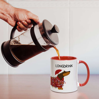 Tasse - Longdrink - Weihnachtsdackel (Rundumdruck)