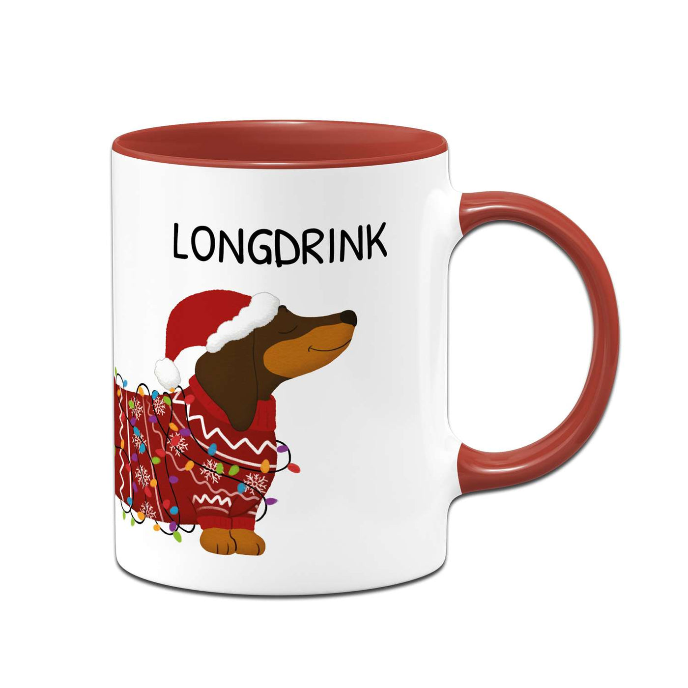 Tasse - Longdrink - Weihnachtsdackel (Rundumdruck)