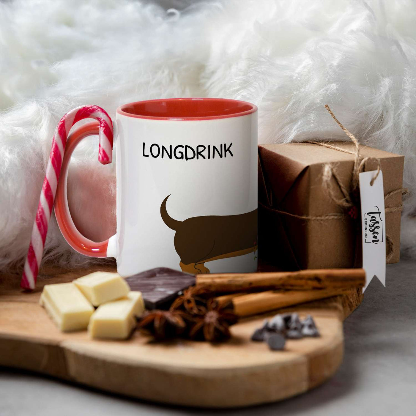 Tasse - Longdrink - Weihnachtsdackel (Rundumdruck)