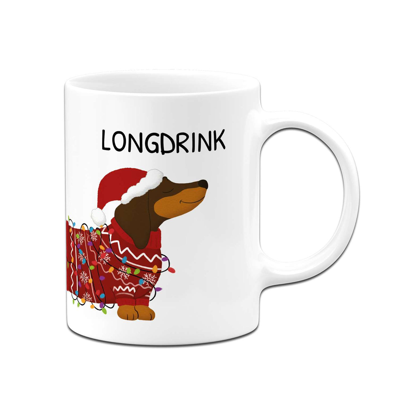 Tasse - Longdrink - Weihnachtsdackel (Rundumdruck)