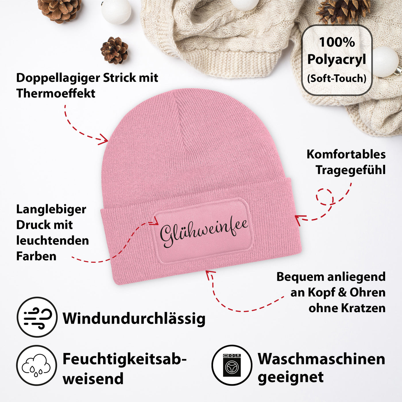 Beanie Mütze - Glühweinfee