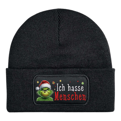 Beanie Mütze - Grinch - Ich hasse Menschen (CS)