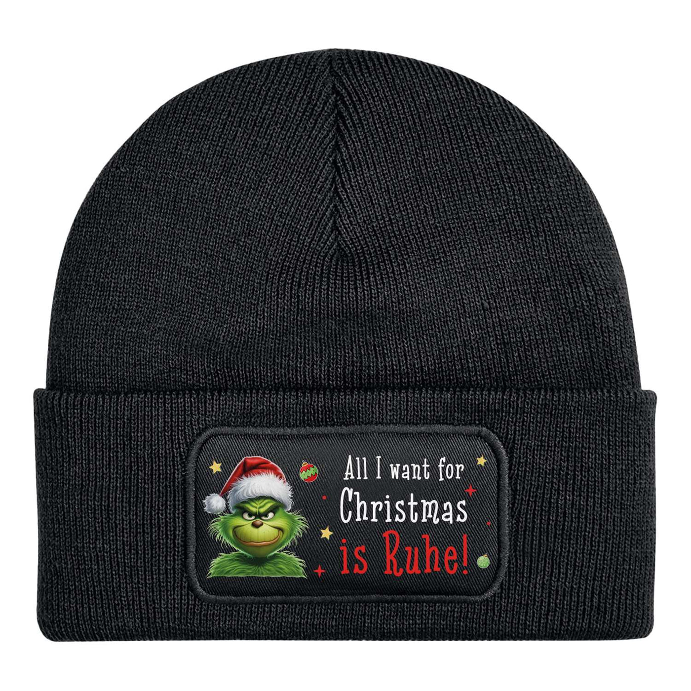 Beanie Mütze - Grinch - All I want for Christmas is Ruhe! (CS)