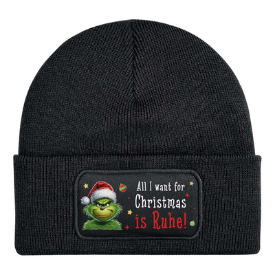Beanie Mütze - Grinch - All I want for Christmas is Ruhe! (CS)
