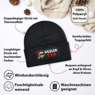 Beanie Mütze - Cooler Grinch - Geiler Typ