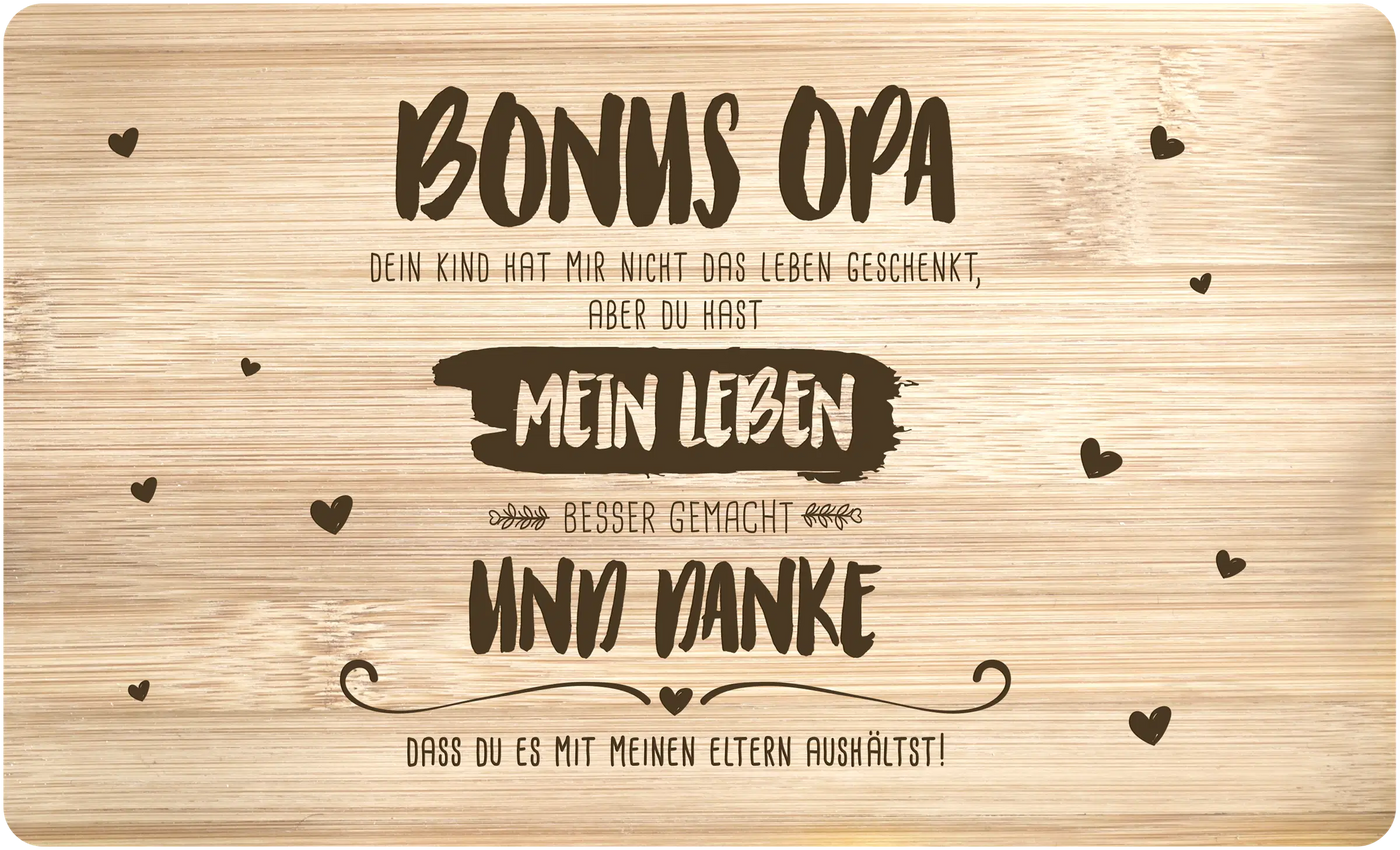 Frühstücksbrettchen - Bonus Opa, du hast mein Leben besser gemacht
