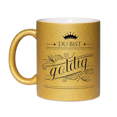 Bild: Glitzertasse - Du bist goldig Geschenkidee