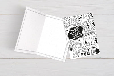 Bild: Grusskarte - Ausmalkarte Das Leben ist so bunt wie Du dich traust es auszumalen Geschenkidee