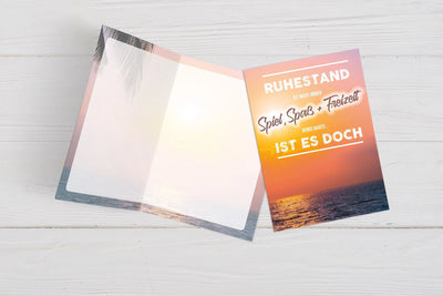 Bild: Grußkarte - Ruhestand ist nicht immer Spiel, Spaß + Freizeit wobei warte ist es doch Geschenkidee