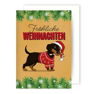 Weihnachtskarte - Fröhliche Weihnachten (Dackel)