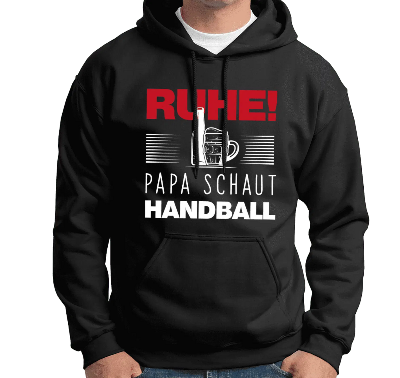 Hoodie - Ruhe! Papa schaut Handball