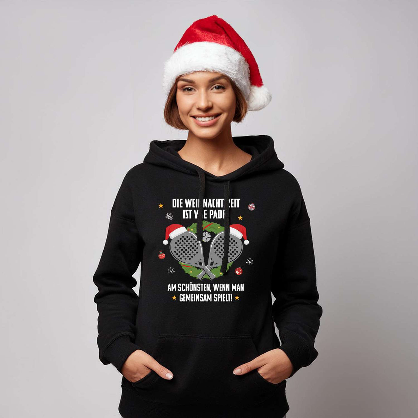 Hoodie - Die Weihnachtszeit ist wie Padel, am schönsten, wenn man gemeinsam spielt!