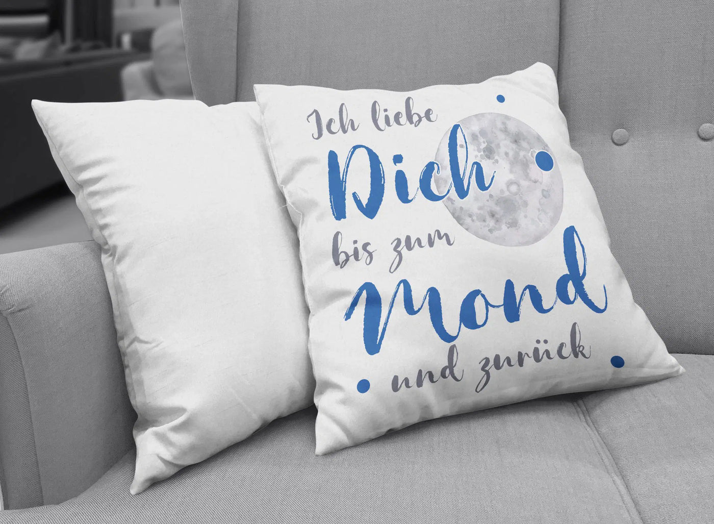 Bild: Kissen - Ich liebe Dich bis zum Mond und zurück Geschenkidee