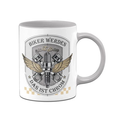 Bild: Motorrad Tasse - Biker werden nicht grau das ist Chrom Geschenkidee