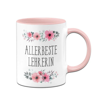 Bild: Tasse - Allerbeste Lehrerin - blumig Geschenkidee