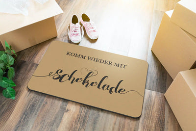 Bild: Fußmatte - Komm wieder mit Schokolade Geschenkidee