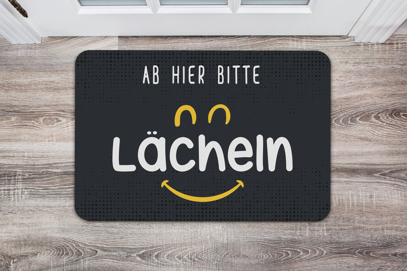 Bild: Fußmatte - Ab hier bitte lächeln Geschenkidee