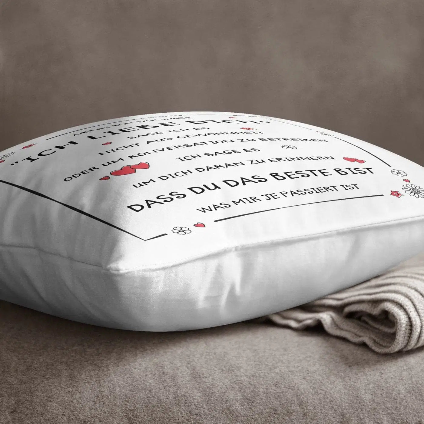 Bild: Kissen Ich liebe Dich, Du bist die Beste Geschenkidee