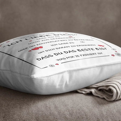 Bild: Kissen Ich liebe Dich, Du bist die Beste Geschenkidee