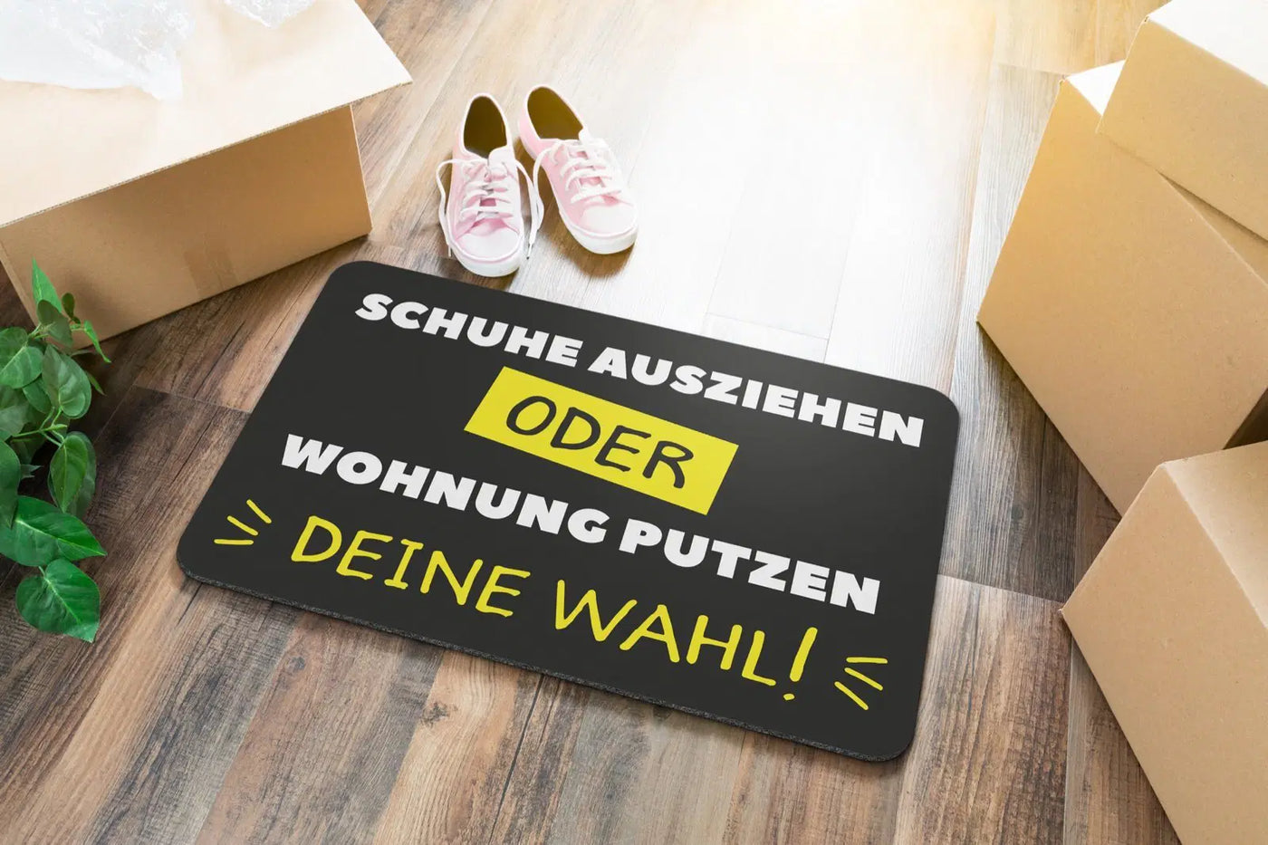 Bild: Fußmatte - Schuhe ausziehen oder Wohnung putzen Geschenkidee