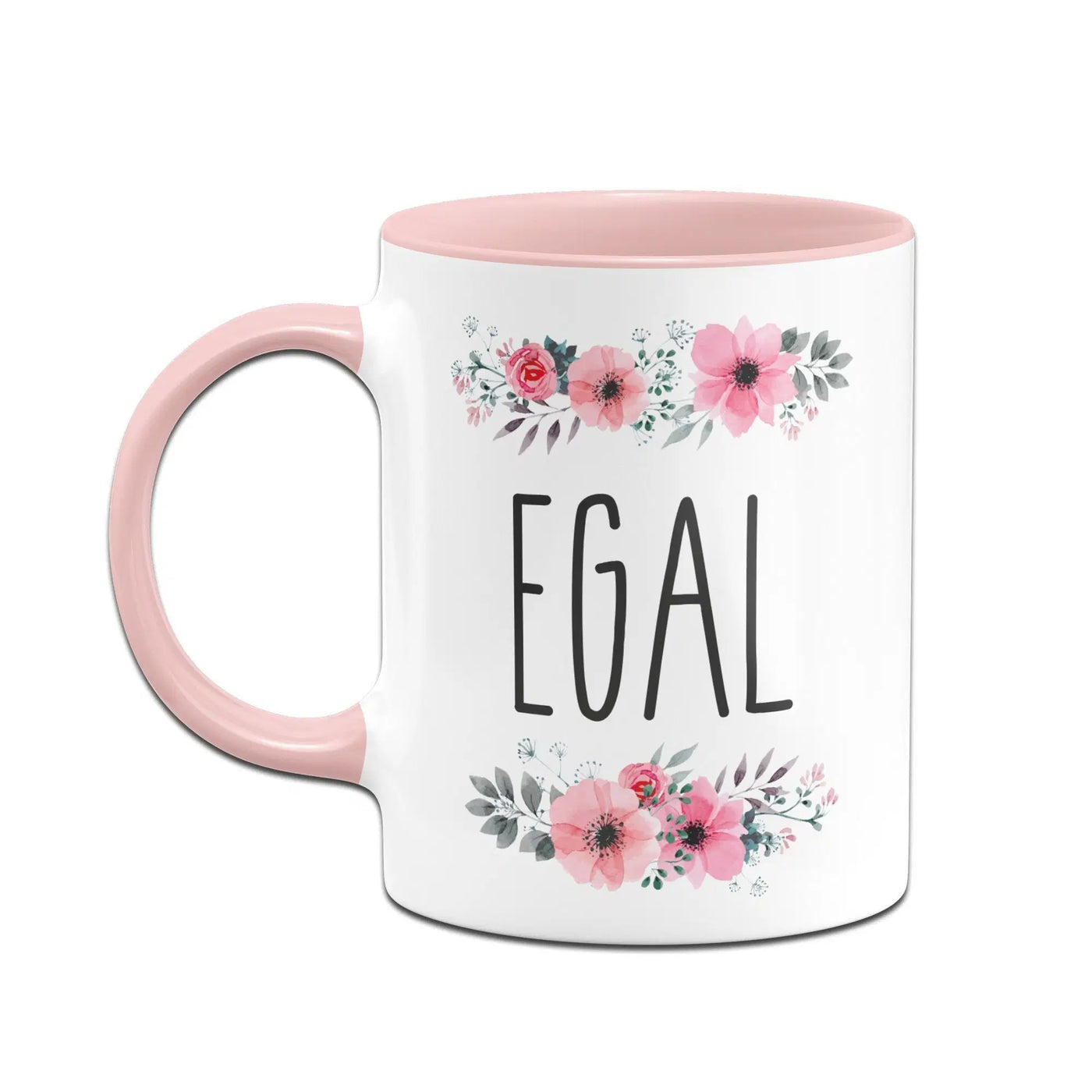 Bild: Tasse - Egal mit Blümchen - blumig Geschenkidee
